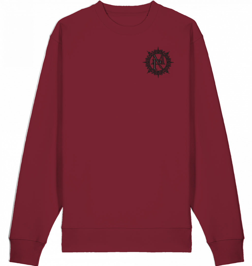 "TIME IS OF THE ESSENCE" SWEATER LOGO MIT KRANZ