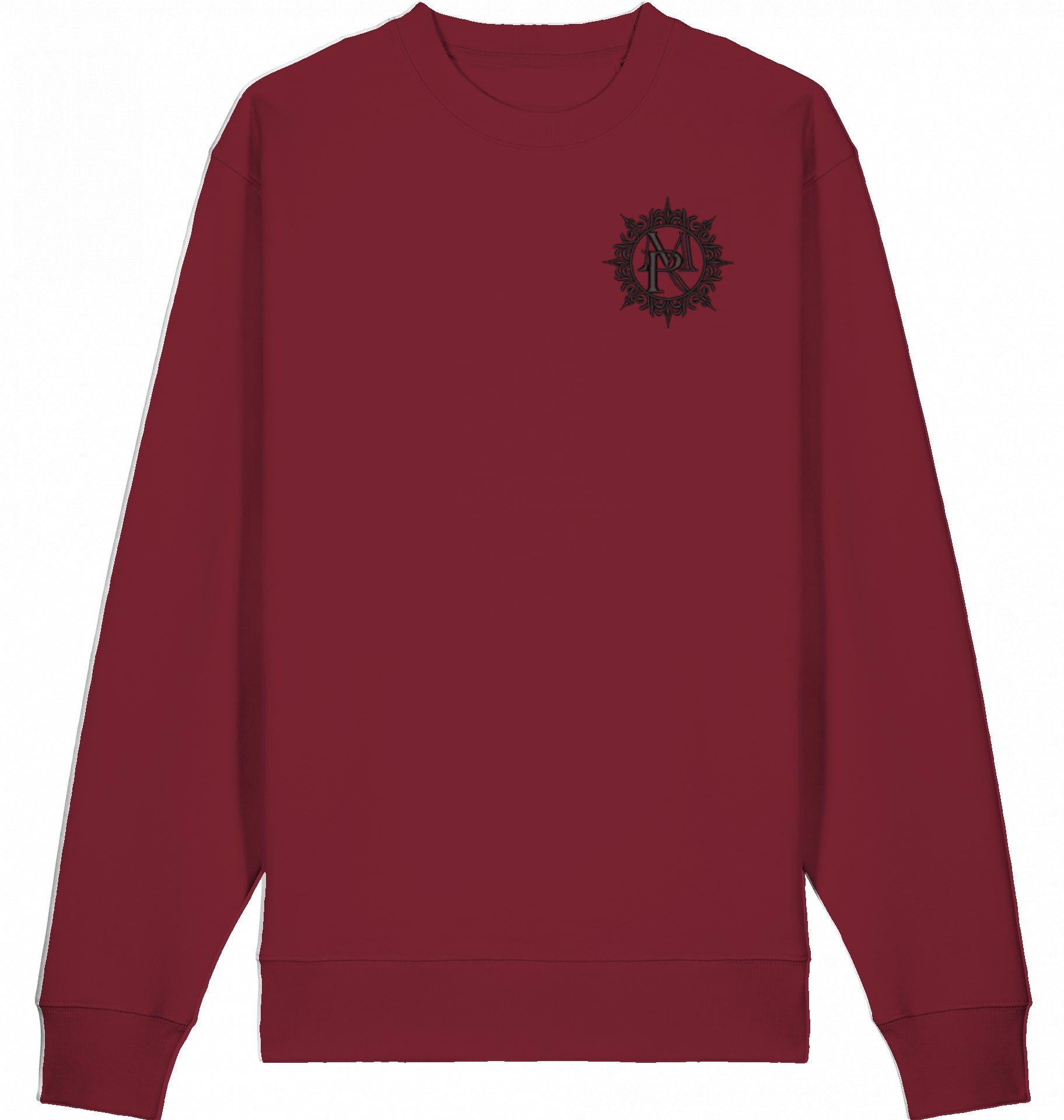 "TIME IS OF THE ESSENCE" SWEATER LOGO MIT KRANZ