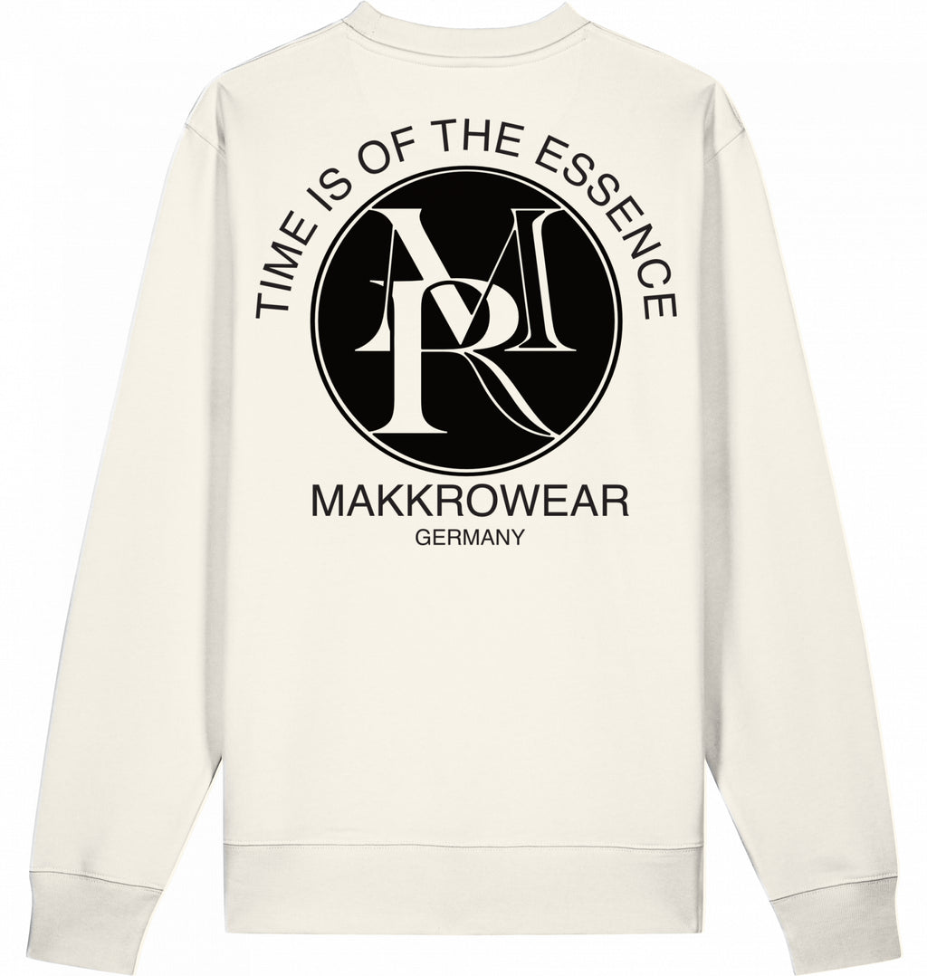 "TIME IS OF THE ESSENCE" SWEATER LOGO MIT KRANZ