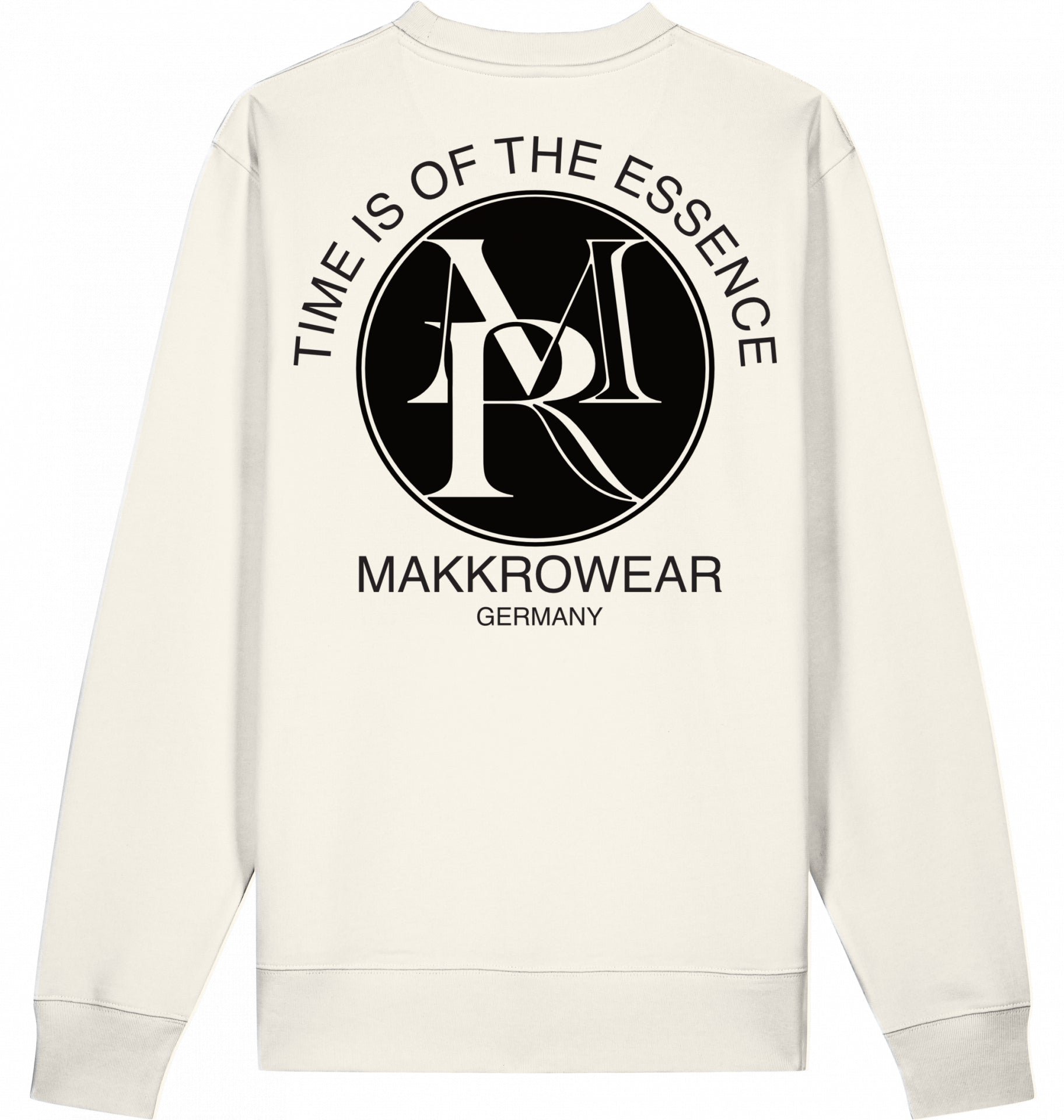 "TIME IS OF THE ESSENCE" SWEATER LOGO MIT KRANZ