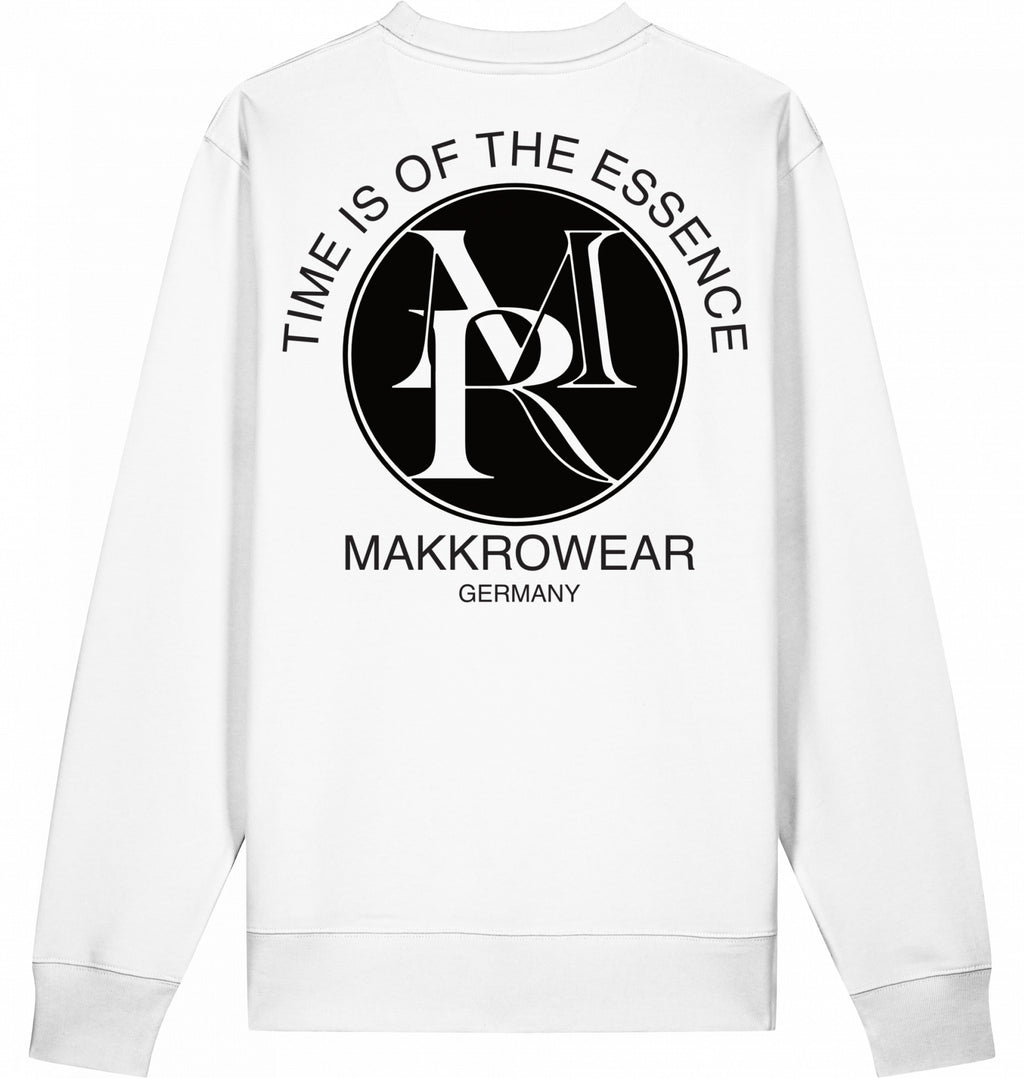 "TIME IS OF THE ESSENCE" SWEATER LOGO MIT KRANZ