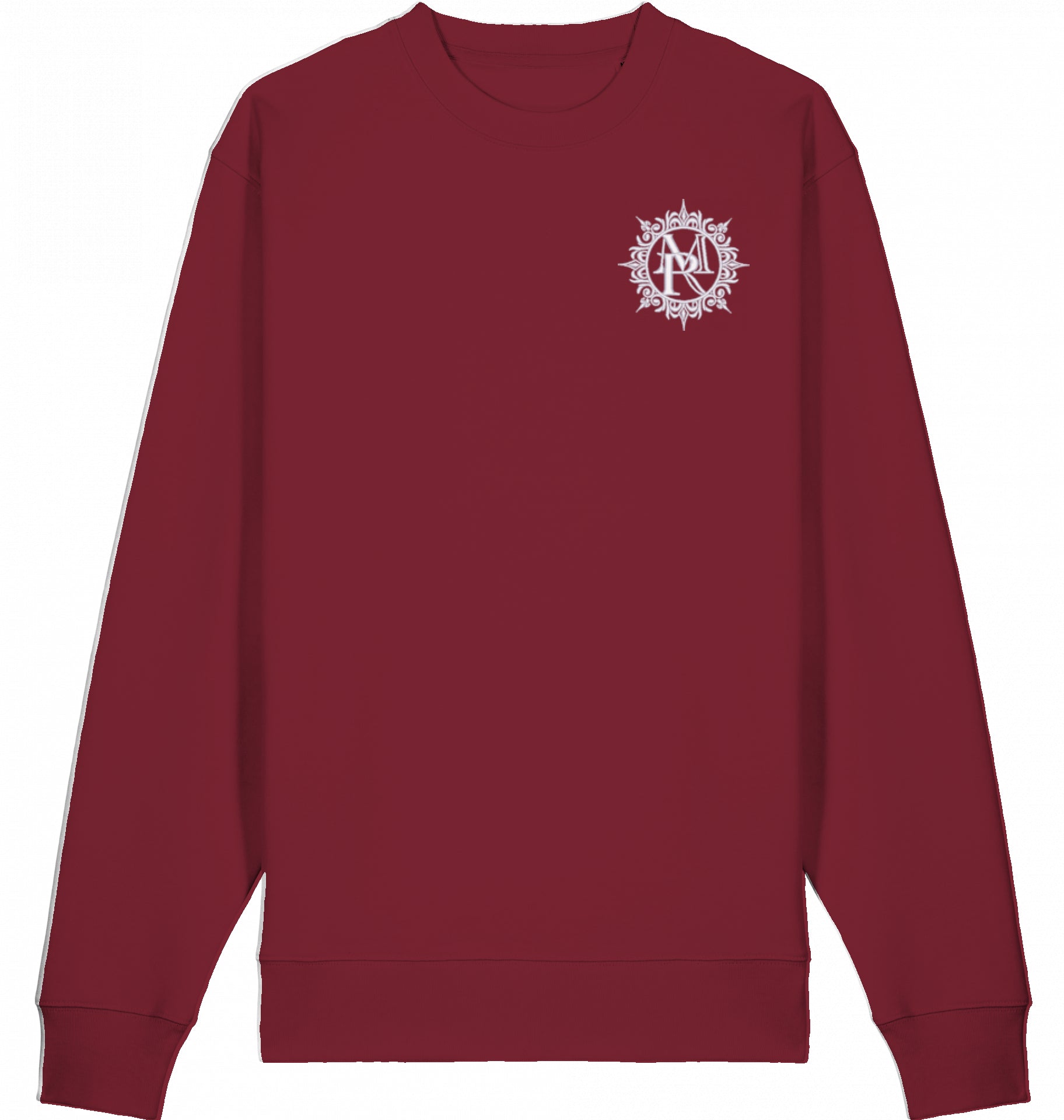 PULLOVER BRUSTBESTICKUNG WEIß LOGO MIT KRANZ