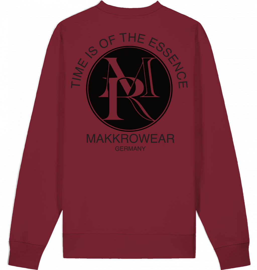 "TIME IS OF THE ESSENCE" SWEATER LOGO MIT KRANZ