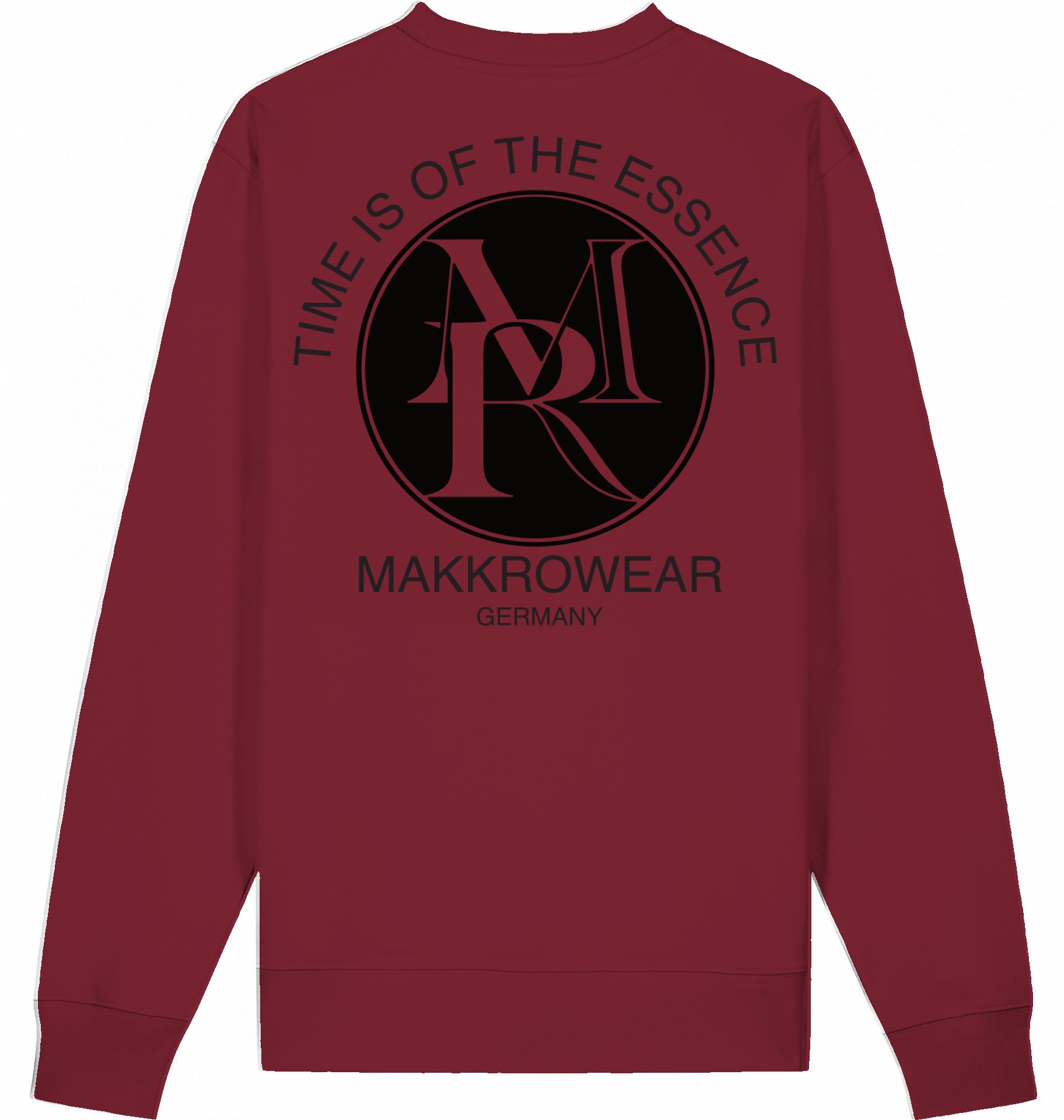 "TIME IS OF THE ESSENCE" SWEATER LOGO MIT KRANZ