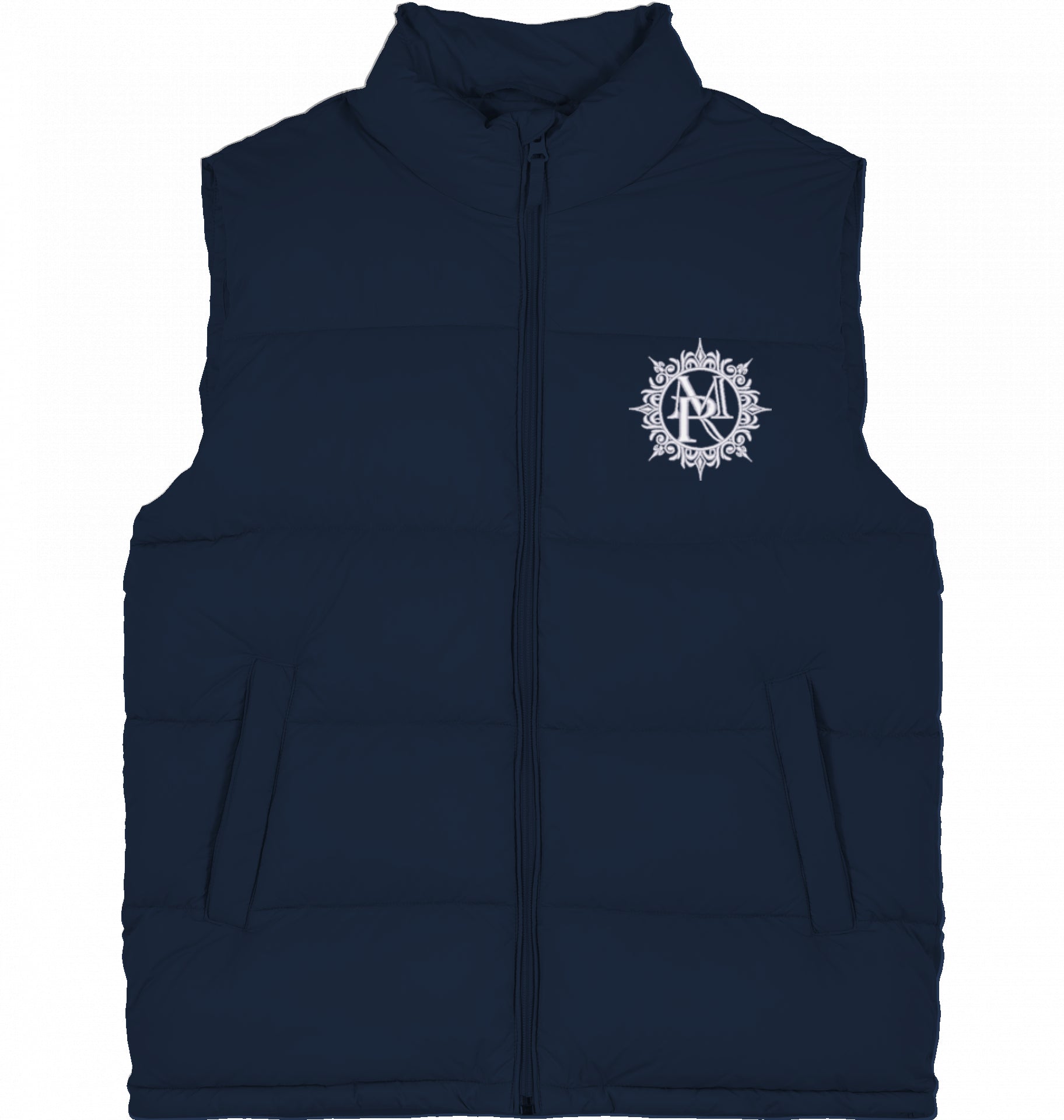 PUFFERWESTE BRUSTBESTICKUNG WEIß