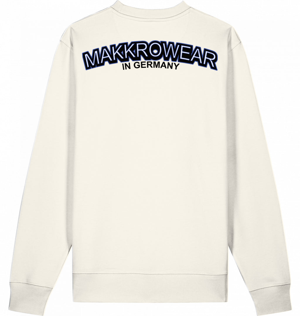 MAKKROWEAR 3D SWEATER BRUSTBESTICKUNG SCHWARZ LOGO MIT KRANZ