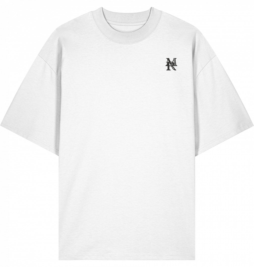 T-SHIRT "TIME IS OF THE ESSENCE" BRUSTBESTICKUNG SCHWARZ LOGO OHNE KRANZ