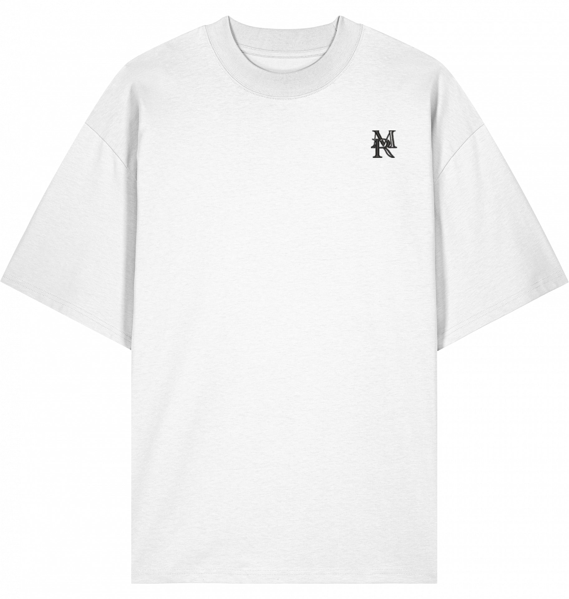 T-SHIRT "TIME IS OF THE ESSENCE" BRUSTBESTICKUNG SCHWARZ LOGO OHNE KRANZ