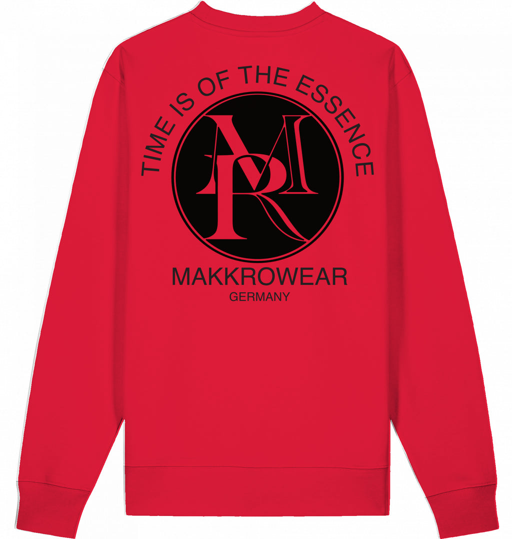 "TIME IS OF THE ESSENCE" SWEATER LOGO MIT KRANZ