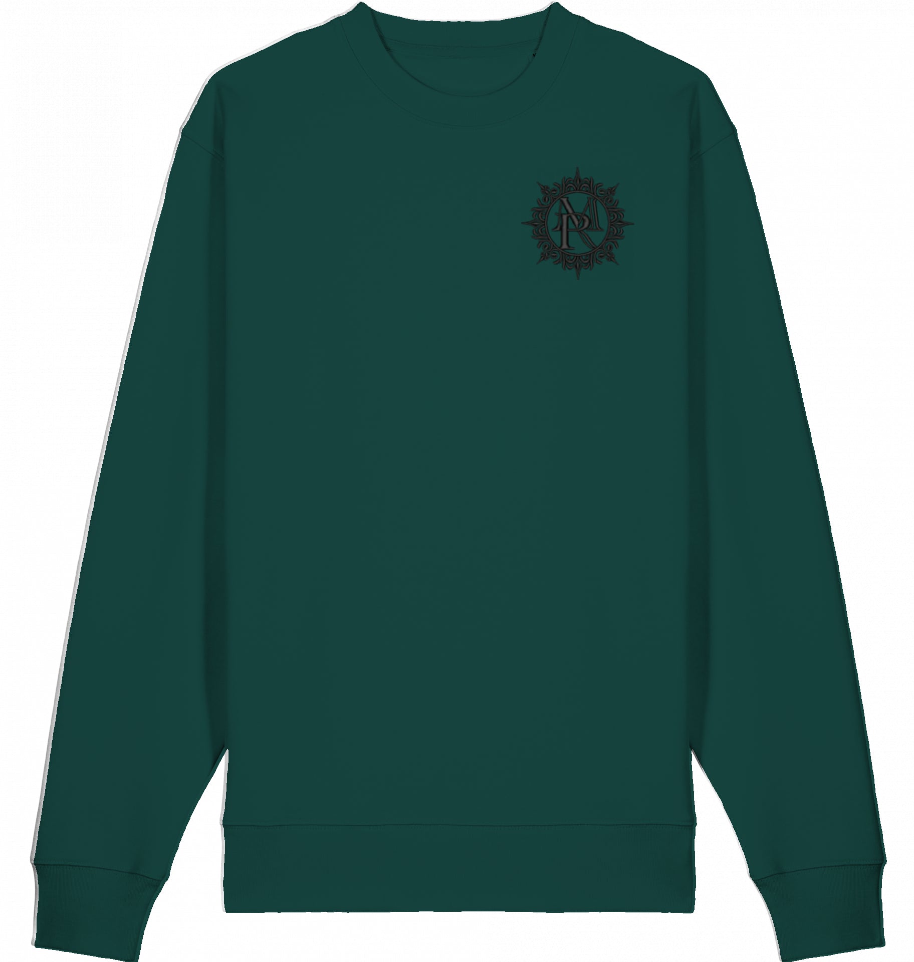 PULLOVER BRUSTBESTICKUNG SCHWARZ LOGO MIT KRANZ