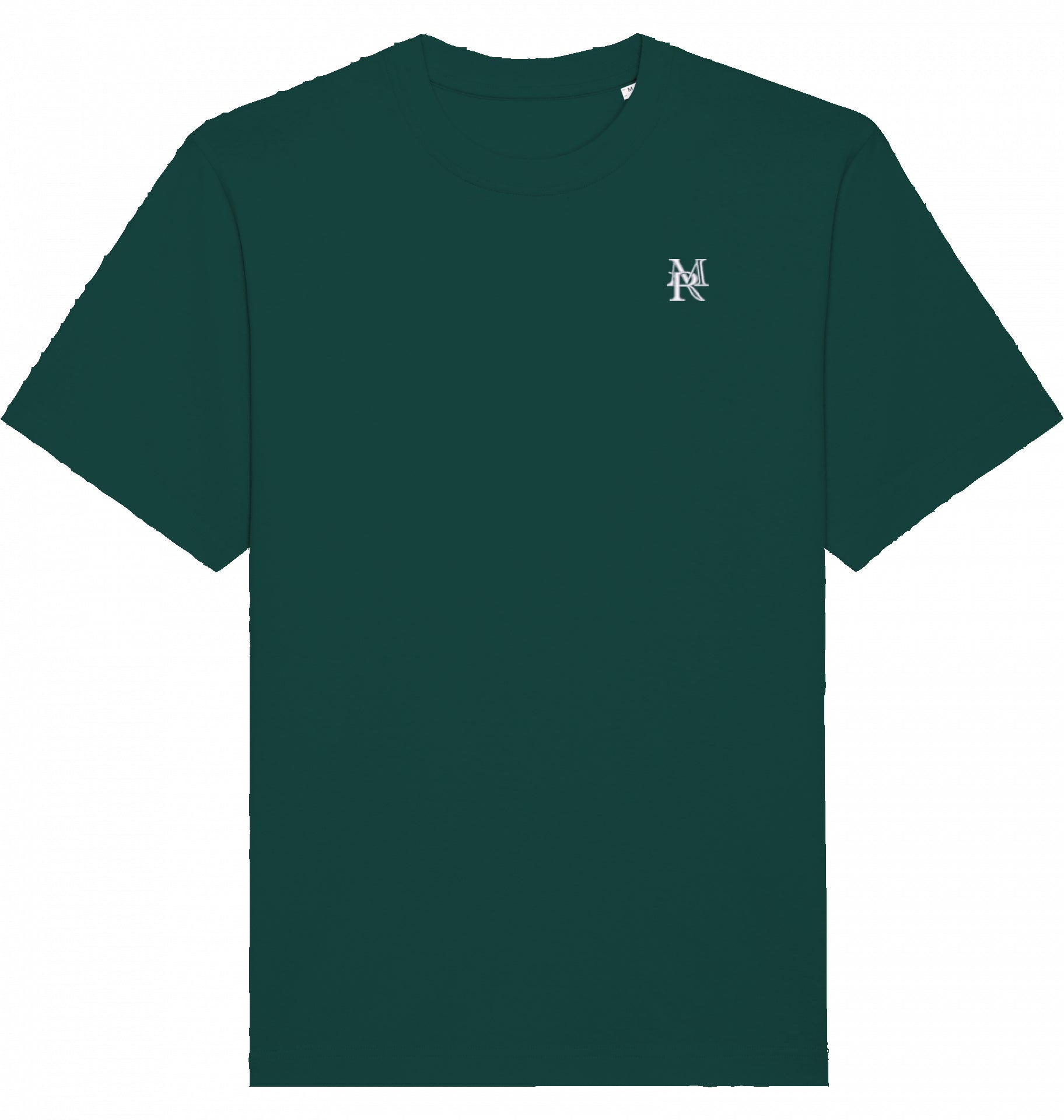 T-SHIRT BRUSTBESTICKUNG WEIß LOGO OHNE KRANZ