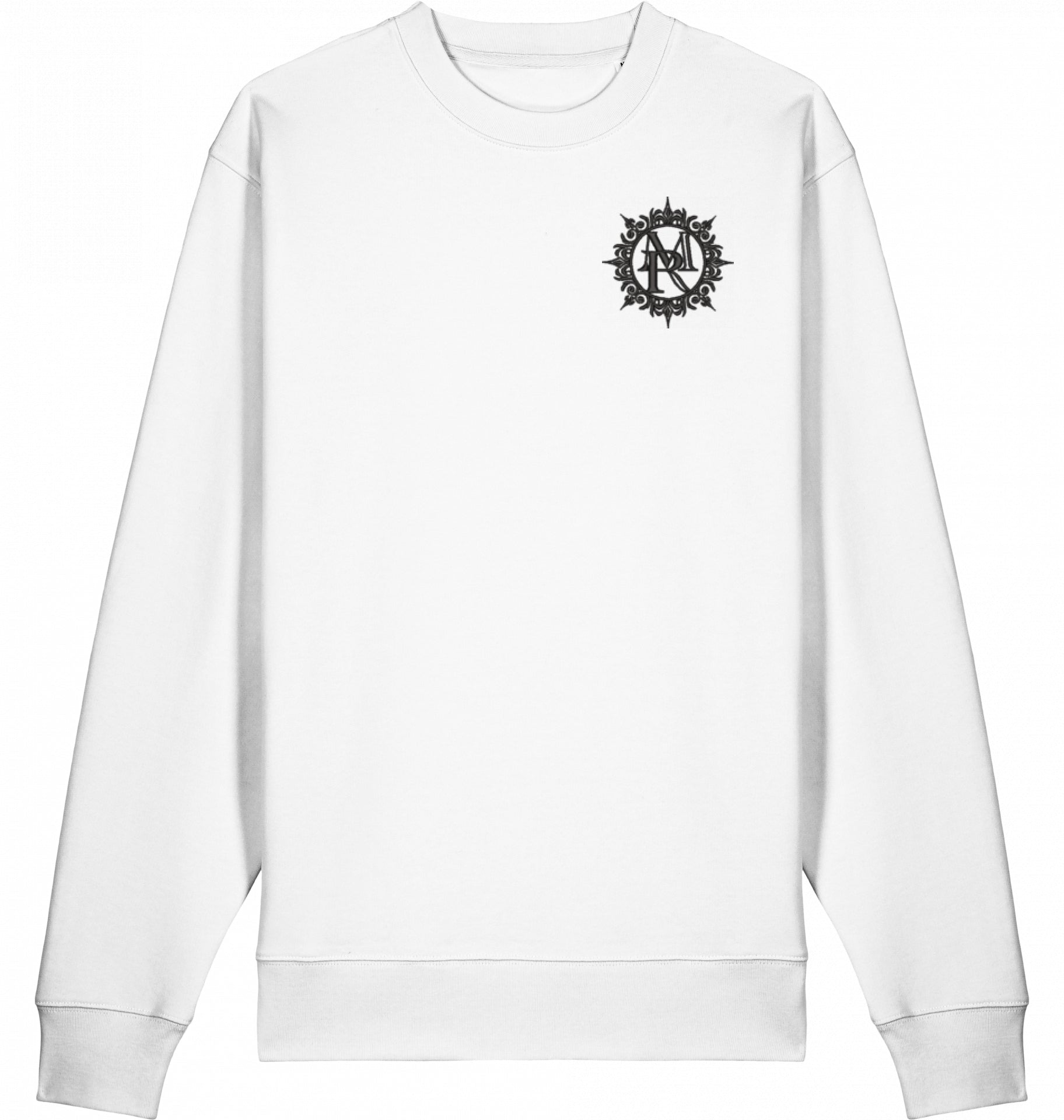 "TIME IS OF THE ESSENCE" SWEATER LOGO MIT KRANZ