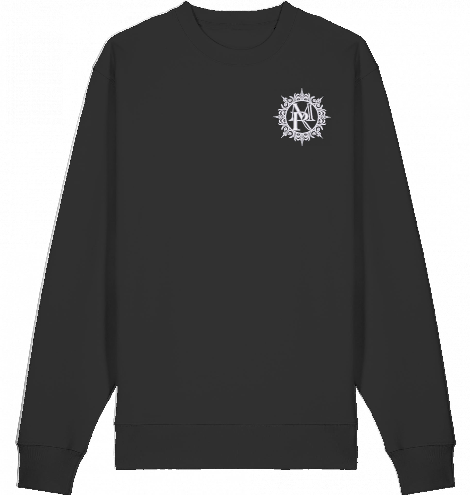 PULLOVER BRUSTBESTICKUNG WEIß LOGO MIT KRANZ