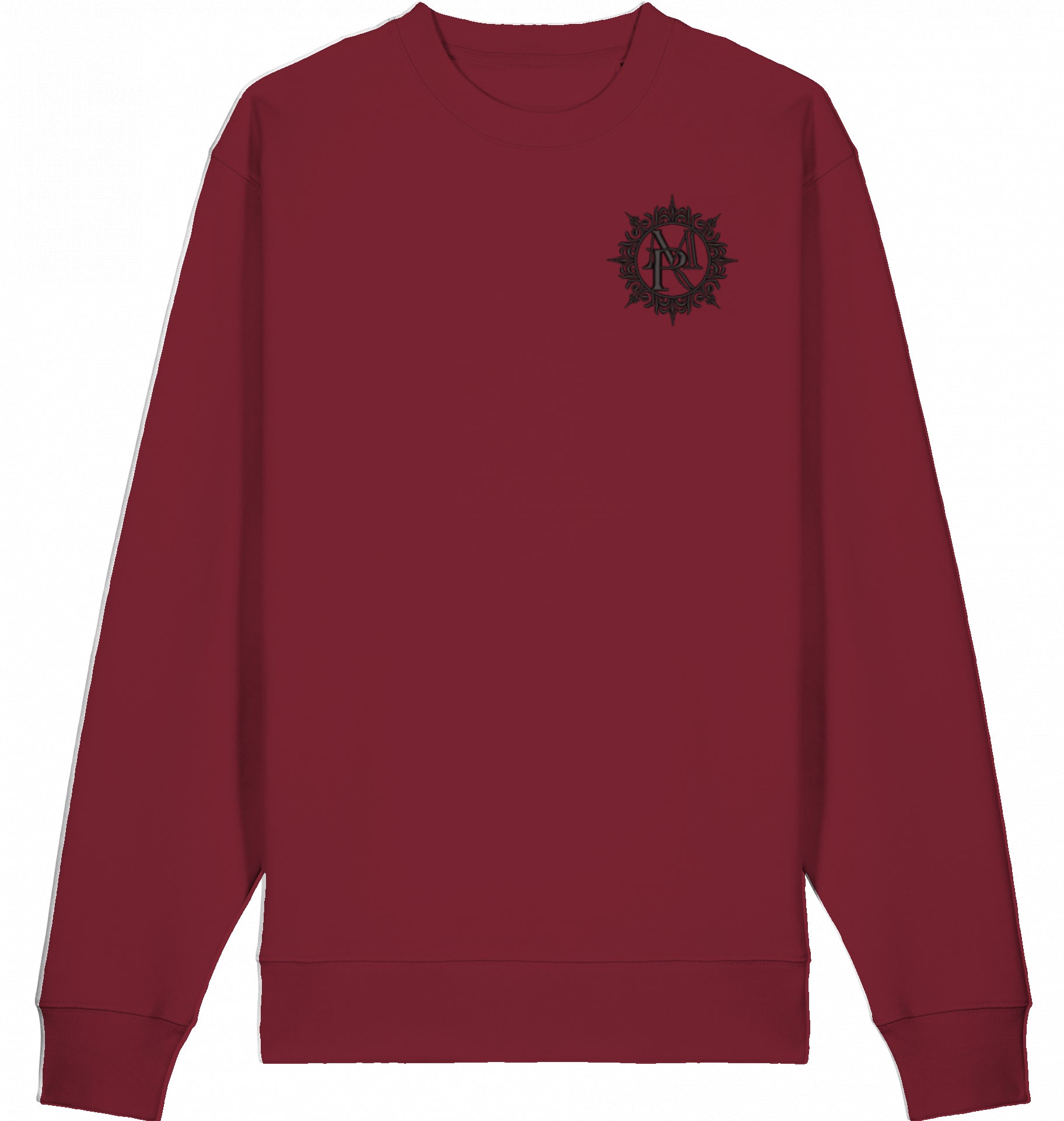 PULLOVER BRUSTBESTICKUNG SCHWARZ LOGO MIT KRANZ